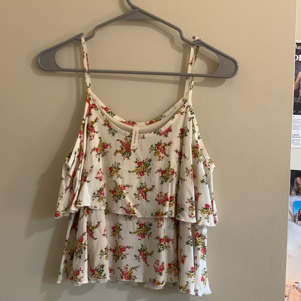 Papaya Size S flowy flower crop top